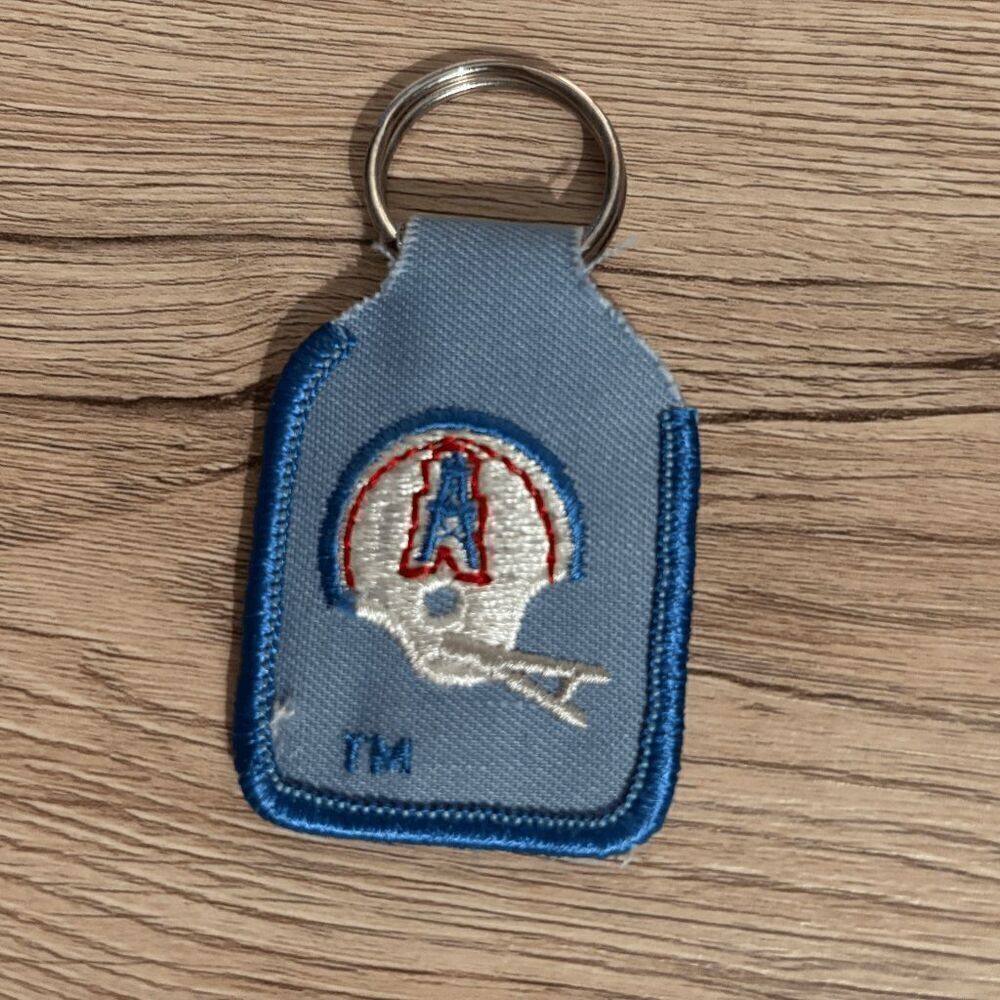 NFL Houston Oilers Vintage Logo Light Blue embroidered Keychain football 1980s